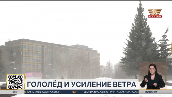 Гололёд и усиление ветра прогнозируют по всему Казахстану