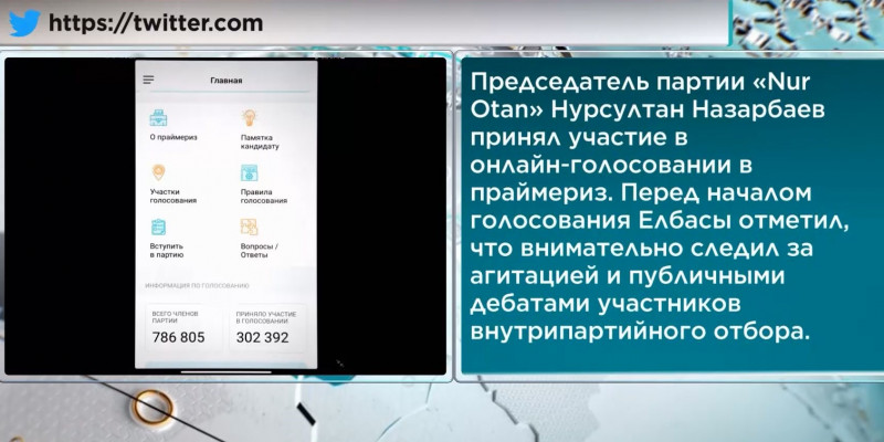 «Нұр Отан» партиясының Төрағасы Н.Назарбаев праймериздегі онлайн дауыс беруге қатысты