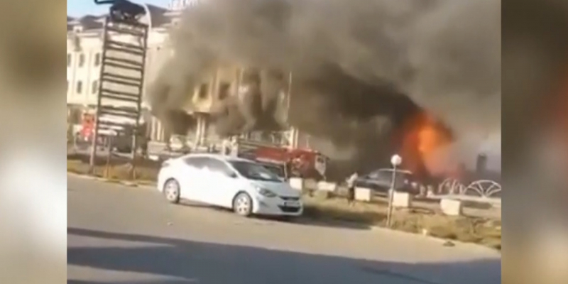 Газовый баллон взорвался после возгорания автомобиля в Туркестане
