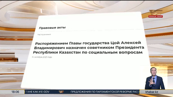 Алексей Цой назначен советником Президента РК по социальным вопросам