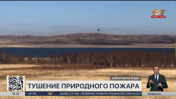 Возгорание  сухой травы произошло близ села Коянды в Карагандинской области