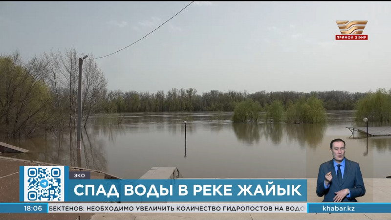 Уровень воды в реке Жайык снизился в ЗКО