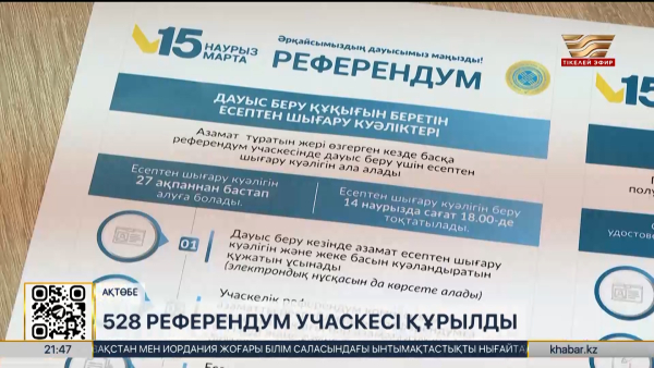 Ақтөбе облысында 528 референдум учаскесі жұмыс істейді
