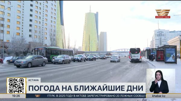 Мороз, снег и гололёд ожидаются в регионах РК