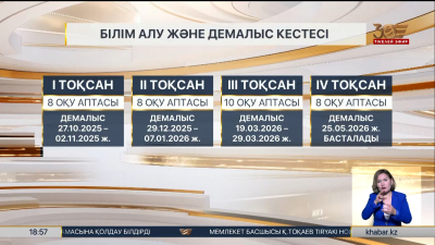 Жаңа оқу жылының кестесі бекітілді