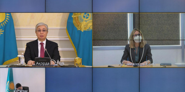 Мемлекет басшысы Дүниежүзілік банктің вице-президенті Анна Бьердемен онлайн жүйесінде сөйлесті
