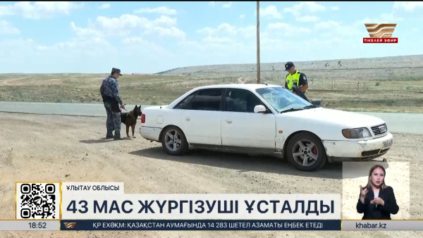 Ұлытау облысында мас күйде көлік басқарған 43 жүргізуші ұсталды