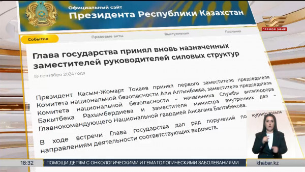 Президент принял вновь назначенных заместителей руководителей силовых структур