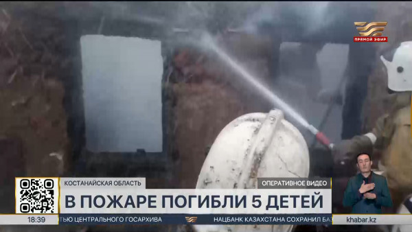 Пять детей погибли при пожаре в Костанайской области