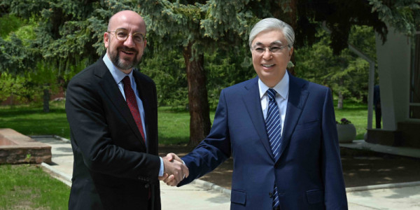 Мемлекет басшысы Қасым-Жомарт Тоқаев Еуропалық Кеңестің Президенті Шарль Мишельмен кездесті