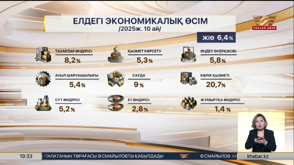 Қазақстанның ЖІӨ он айда 6,4% құрады