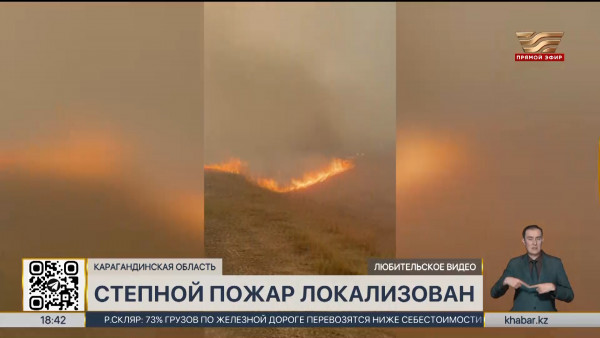 Крупный степной пожар локализован Карагандинской области