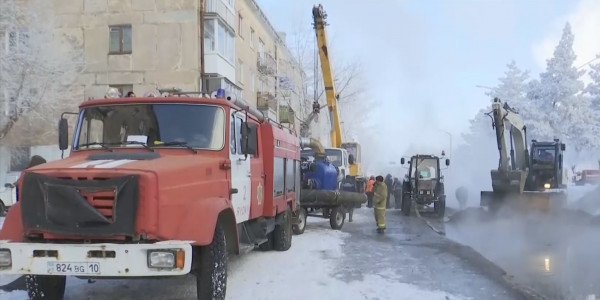 Рудный қаласында тағы жылу құбыры жарылды