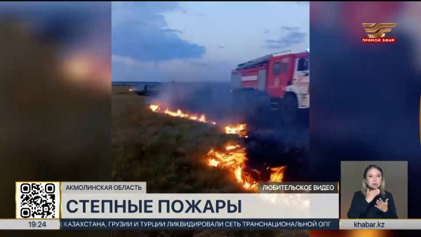 В Акмолинской области за сутки произошло 10 степных пожаров