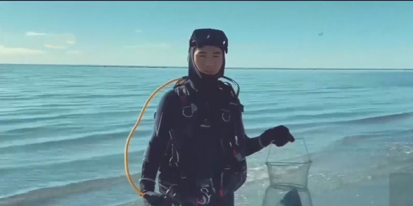 Подводный субботник организовал в родном селе мангистауский школьник