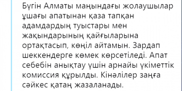 Bek Air ushagy apaty 