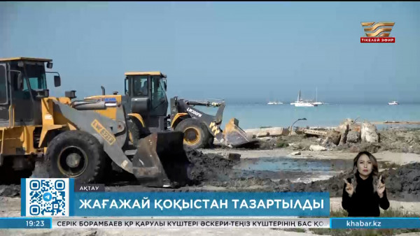 Ақтауда Каспий жағажайын тазарту жұмыстары басталды