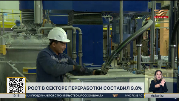 Рост в секторе переработки составил 9,8% в РК