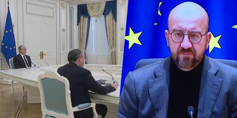 Президент РК провел онлайн-встречу с главой Европейского совета