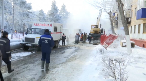 Рудныйда жылу құбыры жарылды