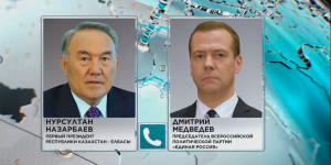 Д. Медведев поздравил Н. Назарбаева с победой партии «Nur Otan»