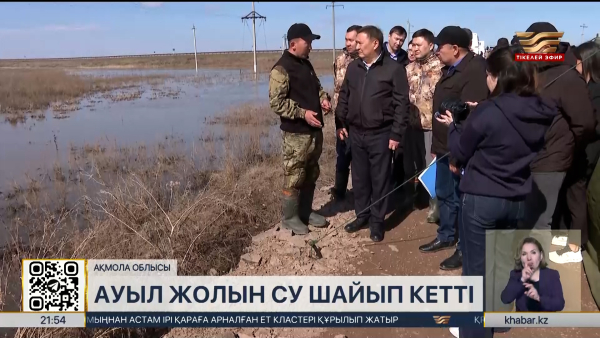 Ақмола облысындағы Ескі Колутон ауылының жолын су шайып кетті