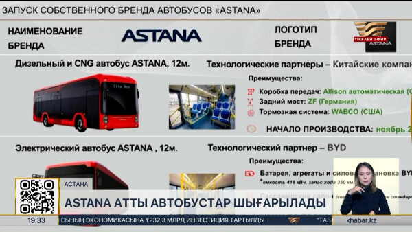 Қазақстанда «Astana» атты отандық автобус шығарылады