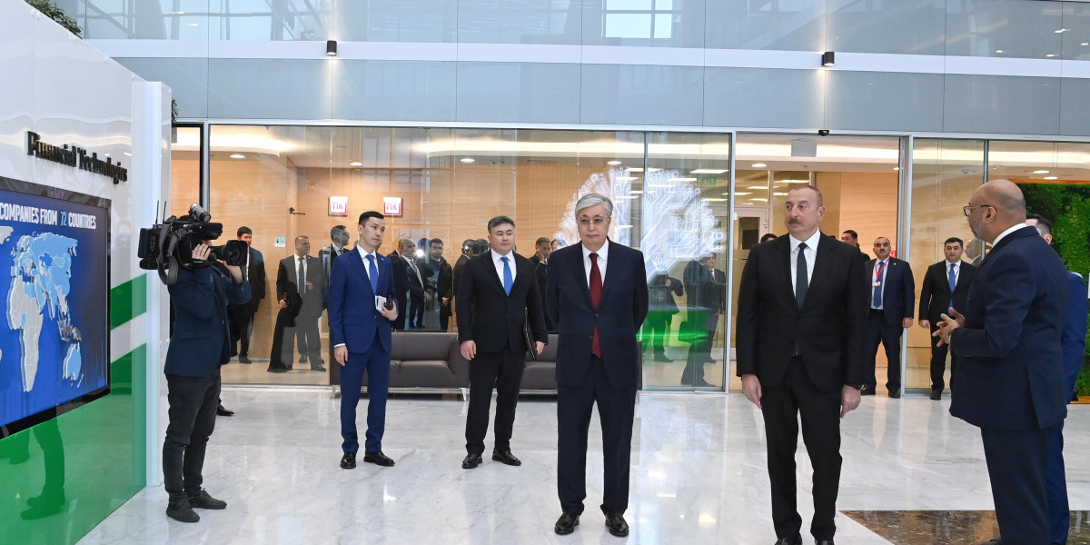 Қазақстан мен Әзербайжан президенттері «Астана» халықаралық қаржы орталығына барды