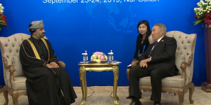 Нурсултан Назарбаев провел встречу со спикером Меджлиса аш-Шура Омана Халидом Аль-Мауали