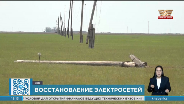 Повреждённые паводком электросети восстановят в Западно-Казахстанской области