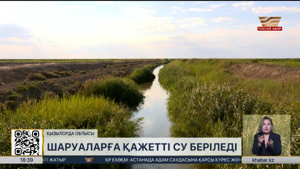 Қызылорда облысына Сырдария өзені арқылы су жіберіледі