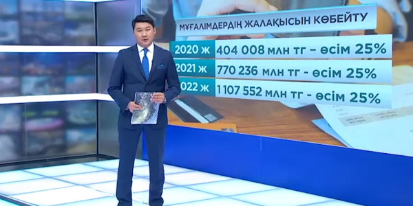 2020 жылдың 1 қаңтарынан бастап 590 мың мұғалімнің жалақысы артты