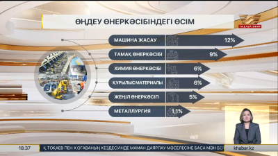 Өңдеу өнеркәсібіндегі өсім 6% жетуі мүмкін