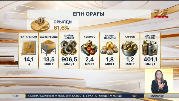 Елімізде егін жинау науқаны қызу жүріп жатыр