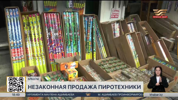 Почти 700 кг незаконной пиротехники изъяли на рынках Алматы