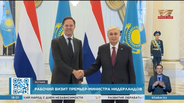 Пути расширения сотрудничества обсудили Президент Казахстана и Премьер-министр Королевства Нидерландов