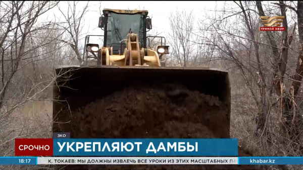 В Уральске приступили к укреплению дамб на берегу реки Урал
