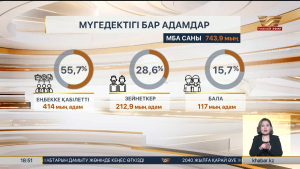 Елде 743 мыңнан астам мүгедектігі бар адам тұрады