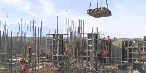 Жамбыл облысындағы ауылда көпқабатты үйлер салына бастады