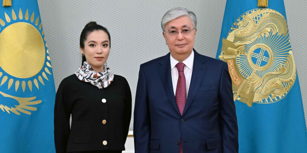 Глава государства принял почетного президента федерации шахмат города Астаны Динару Садуакасову