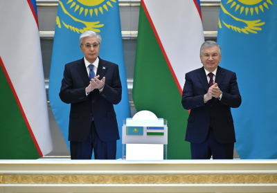Қазақстан мен Өзбекстан президенттері бірлескен жобаларды іске қосу рәсіміне қатысты