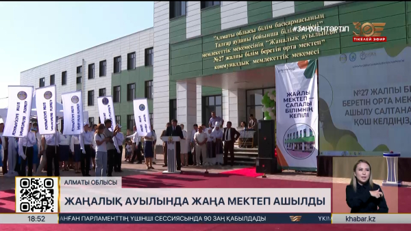 Алматы облысында 900 оқушыға арналған мектеп ашылды